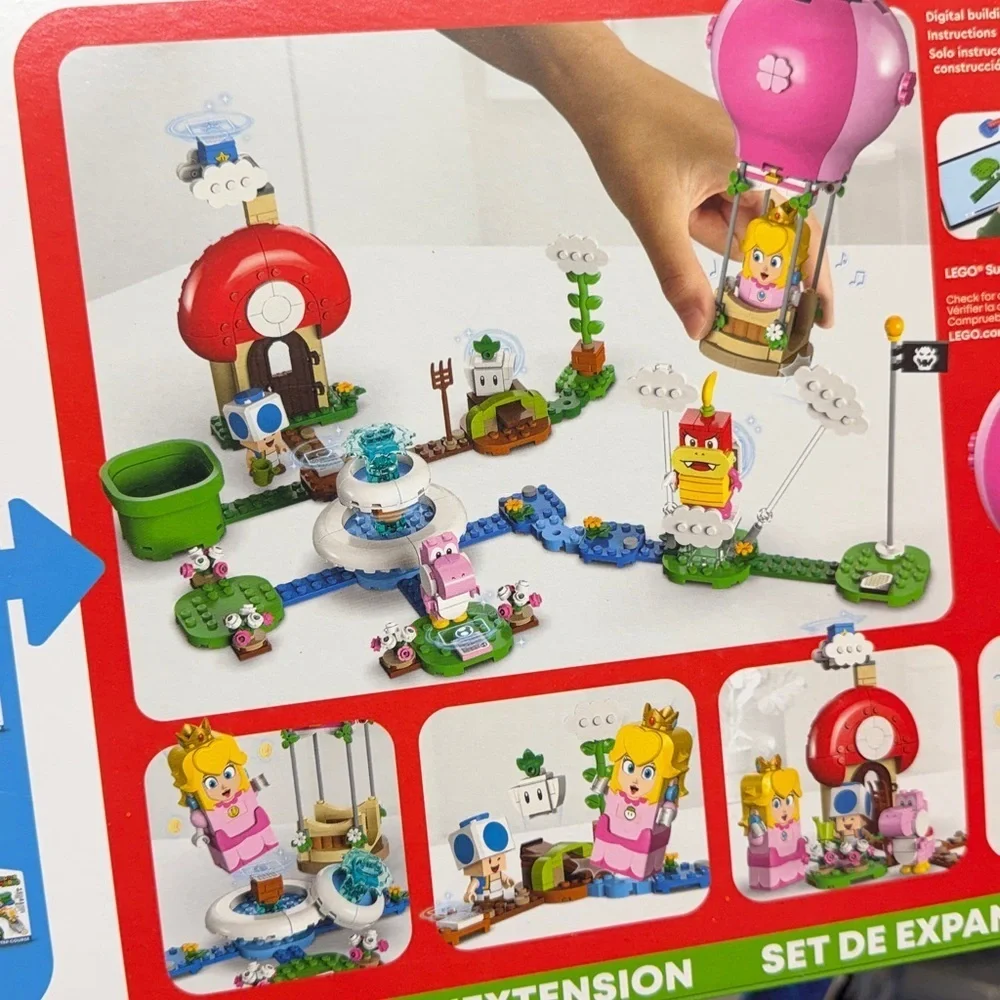 LEGO Super Mario Peach's Garden Balloon Ride Expansion Set 71419 with Pom Pom,